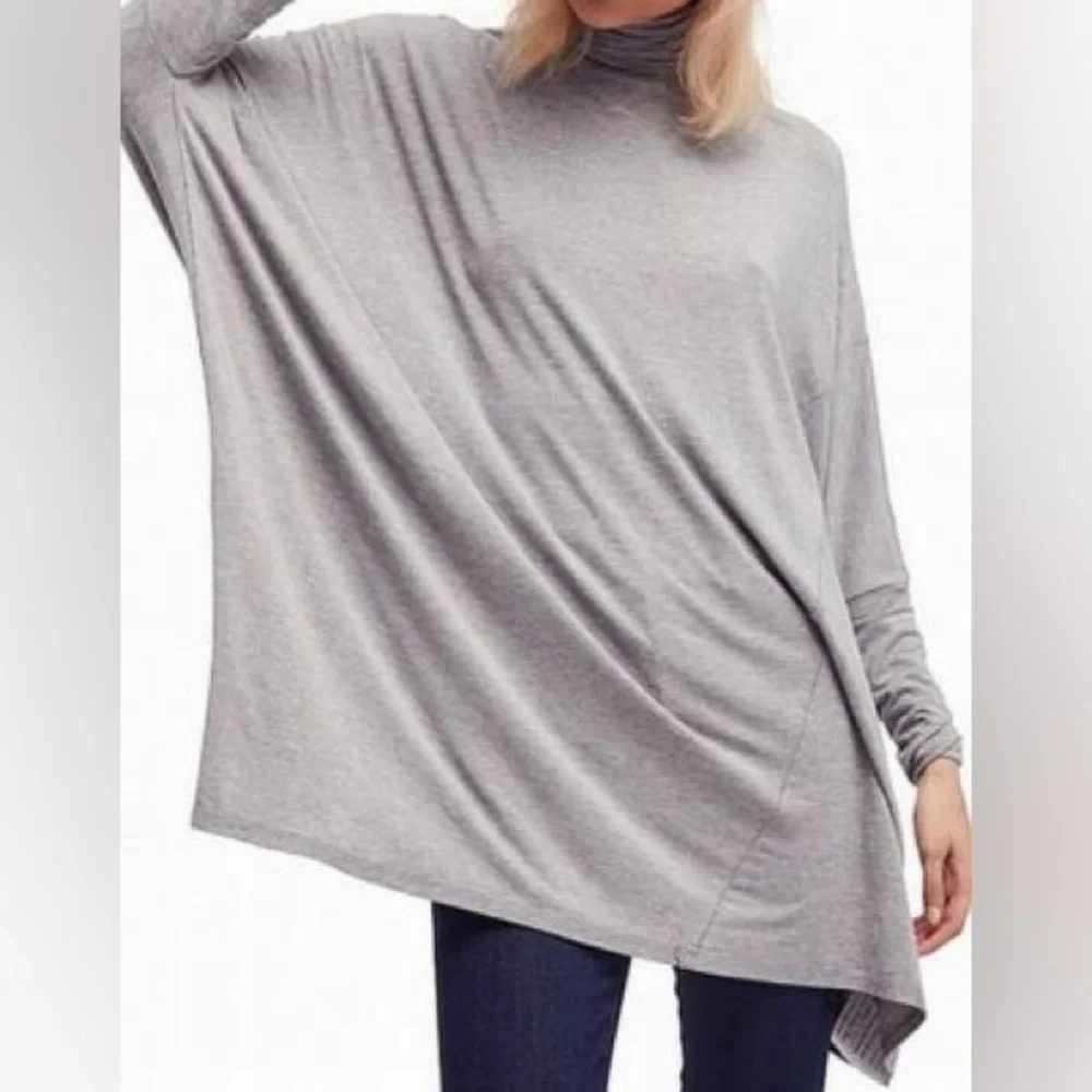 Free People We The Free Gray Dolman Sleeve Oversized Tunic Top M